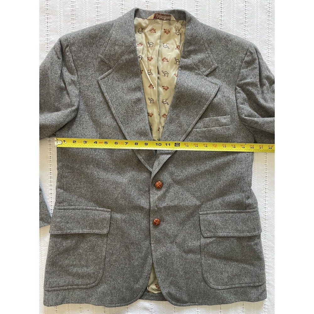 Vintage Liefs Gray Camel Hair Blazer Mens 36 S Womens M L Dark Academia 70s - Picture 14 of 16
